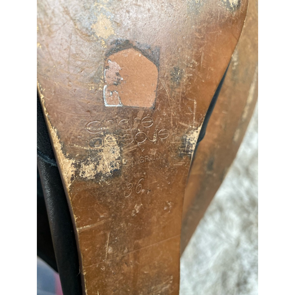 André Assous Leather Ankle Boots Flat Black Minimal Cottagecore Boho Spain Sz 36 - Picture 11 of 12